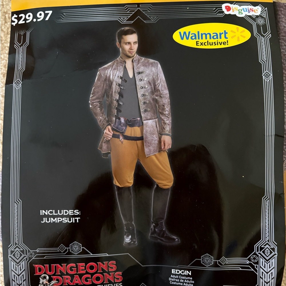 Dungeons & Dragons Edgin Men’s L Costume Jumpsuit Walmart Exclusive 36/38